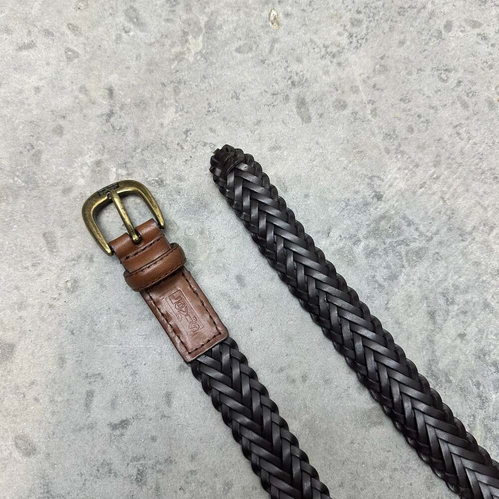 Levis Bonded Brown Leather Braided Belt - Size 30-32